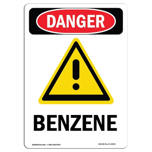 Safety Sign, OSHA Danger, 5" Height, Portrait, D-35-V-1994-10PK